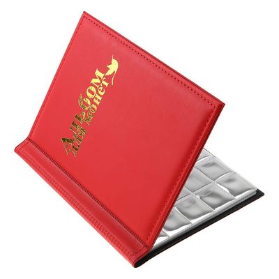 Mingzhe Album, 250 Pockets 10 Pages Large Capacity Storage Folder with Super Transparent Protective Pages, for Caps Tokens Medallions Collecting (Red)