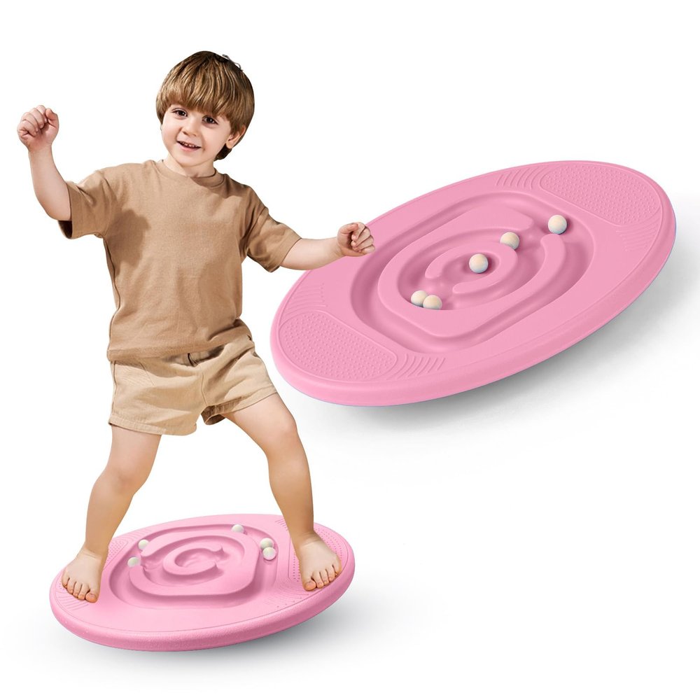 Kids Maze Balance Board - Wobble Trainer for Ski Surf Snowboard, Non-Slip Sensory Rocker Ages 3-12, Core Therapy & Skate Prep