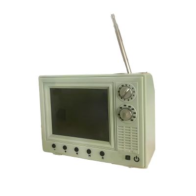 Mini Tv Retro, Rechargeable Mini Retro TV Cartoon Player with 8GB Memory, Supports Headphones & USB Playback, 3-Hour Standby Market, 1:12 Scale Classics (Yellow)