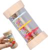 Rain Sounds|Rainmaker, Wooden Baby Rain Stick with Colorful Beads, 3.7x1.9" Rattle Tube Stick Shaker, Raindrops Music Maker, Sensory Auditory Instrument Toy for Baby view 2