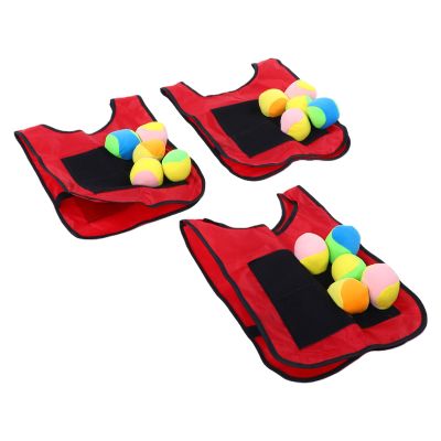 Omquot Multifunctional Kids 5 Balls Dodgeball Tag Game Vests Set for Active Play Indoor and Outdoor (#1)