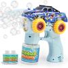 Monster Truck Bubble Gun for Kids, Automatic Bubble with LED Lights,Blue view 1