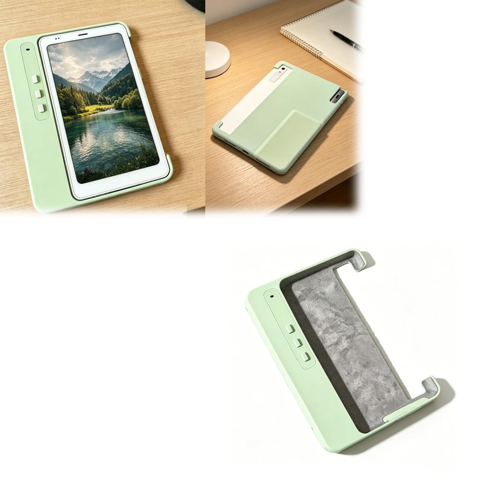 OPOJHFK Case Compatible with Boox Palma 2 Pro Magnetic Pen Slot & Ergonomic Grip Cover with Page-Turn Buttons, Velvet Lining