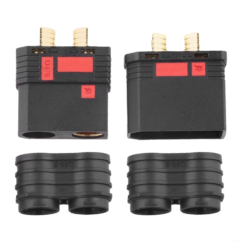 QS8S Spark Resistant Electrical Connector with Nylon and Gold Plated Copper for High Current and Heat Resistant Applications (Male + Female)