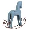 ToysCentral Basics Handmade Wooden Rocking Horse Toy for Kids and Decoration Carved Nordic Logs (Light Blue) view 3