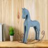 ToysCentral Basics Handmade Wooden Rocking Horse Toy for Kids and Decoration Carved Nordic Logs (Light Blue) view 4