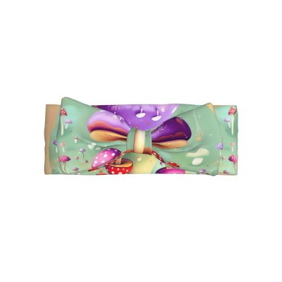 SSYGHT Purple Dream Mushroom Print Baby Bow Headband Full Moon Gift for Newborns, Princess Hair Accessories for Infant Toddlers