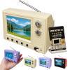 Rechargeable Mini Retro TV Player, Cartoon Retro Mini TV with Headphone & USB Playback, 720P with 8GB Memory, 1:12 Scale Classics for Desktop Ornament & Hobby Collection Decor (Yellow) view 1