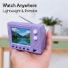 Rechargeable Mini Retro TV Player, Cartoon Retro Mini TV with Headphone & USB Playback, 720P with 8GB Memory, 1:12 Scale Classics for Desktop Ornament & Hobby Collection Decor (Yellow) view 3