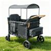 Foldable Wagon with Canopy, Premium Stroller Wagon 4 Seater, Heavy Duty Wagon Stroller for 2 Kids, Toddlers and Infants, Collapsible Utility Cart for Zoo Trips and Disney Cruise view 1