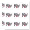 Poster map of United States of America with State Names USA Typographic Patriotic Waterproof Weatherproof UV Resistant Durable 18 Pack 2 Inch Vinyl Decal Sticker view 1