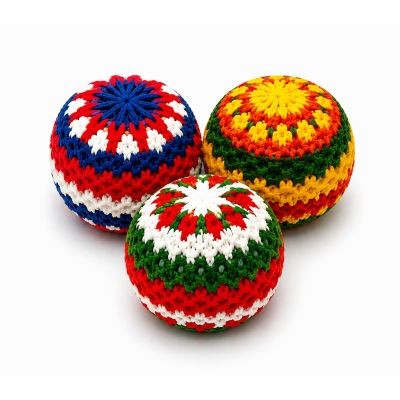 MaicuQ Footbag Hacky Bag Set3 Pack Weighted Handmade Knitted Balls