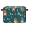 Gumuslen Storage Basket Forest Bear Storage Bins with Handles Polyester Storage Boxes Collapsible Nursery Baskets for Bathroom Living Room,2 Pack view 2