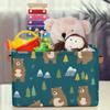 Gumuslen Storage Basket Forest Bear Storage Bins with Handles Polyester Storage Boxes Collapsible Nursery Baskets for Bathroom Living Room,2 Pack view 4