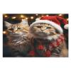 Christmas Cat Wooden Jigsaw Puzzle Set with Storage Box 1000 PCS Smooth Touch Wood Decorative Puzzles Art Wooden Puzzle Gift for Adult Home Relaxation Game & Wall Art Decor view 3