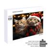 Christmas Cat Wooden Jigsaw Puzzle Set with Storage Box 1000 PCS Smooth Touch Wood Decorative Puzzles Art Wooden Puzzle Gift for Adult Home Relaxation Game & Wall Art Decor view 4