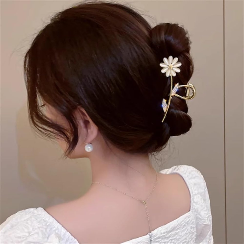 Daisy Flower Super Fairy Grab Clip Hair Female Back of Large Shark Plate Headdresses