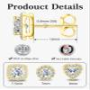3 Pairs of S925 Sterling Silver Zirconia Halo Stud Earrings(14k Gold) view 2