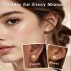 3 Pairs of S925 Sterling Silver Zirconia Halo Stud Earrings(14k Gold) view 4