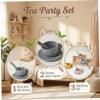 Tea Sets for Toddlers 3-5, Educational Tea Party Set with Silicone Teapot, Cups, Coasters with Serving Spoon for Girls and Boys, Summer Decor view 3
