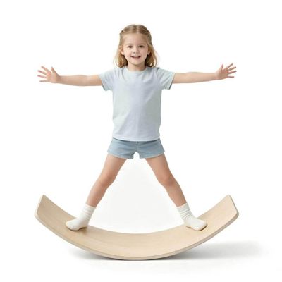 Wooden Wobble Balance Board Kids - 41 Inch Toddler Balance Board With Felt Base,Core-Balance Trainer For Endless Play & Imagination,Birthday & Christmas Gift For Kids