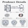3 Pairs of S925 Sterling Silver Zirconia Halo Stud Earrings(18K White Gold) view 2