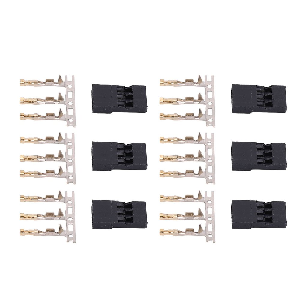 ariarly JR Connector Kit 11.010 Male Plug 100PCS Gold Plating Pin Kit with Brass and ABS for Electronic Equipment Model Aircraft DIY