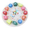 Omquot Safe Water Painted Wooden Teaching Clock for Fine Motor Skills Training for Children Over 3 Years Old view 1