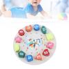 Omquot Safe Water Painted Wooden Teaching Clock for Fine Motor Skills Training for Children Over 3 Years Old view 2