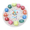 Omquot Safe Water Painted Wooden Teaching Clock for Fine Motor Skills Training for Children Over 3 Years Old view 3