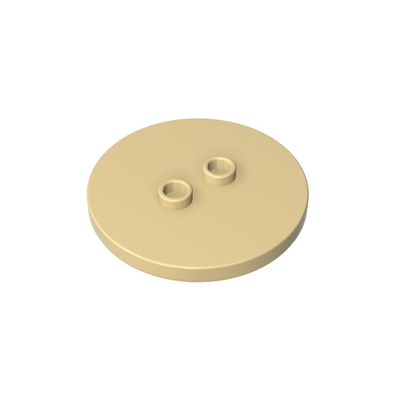 Gobricks GDS-90362 32627 4x4 Round Minifigure Baseplate, Tan, 10 pcs