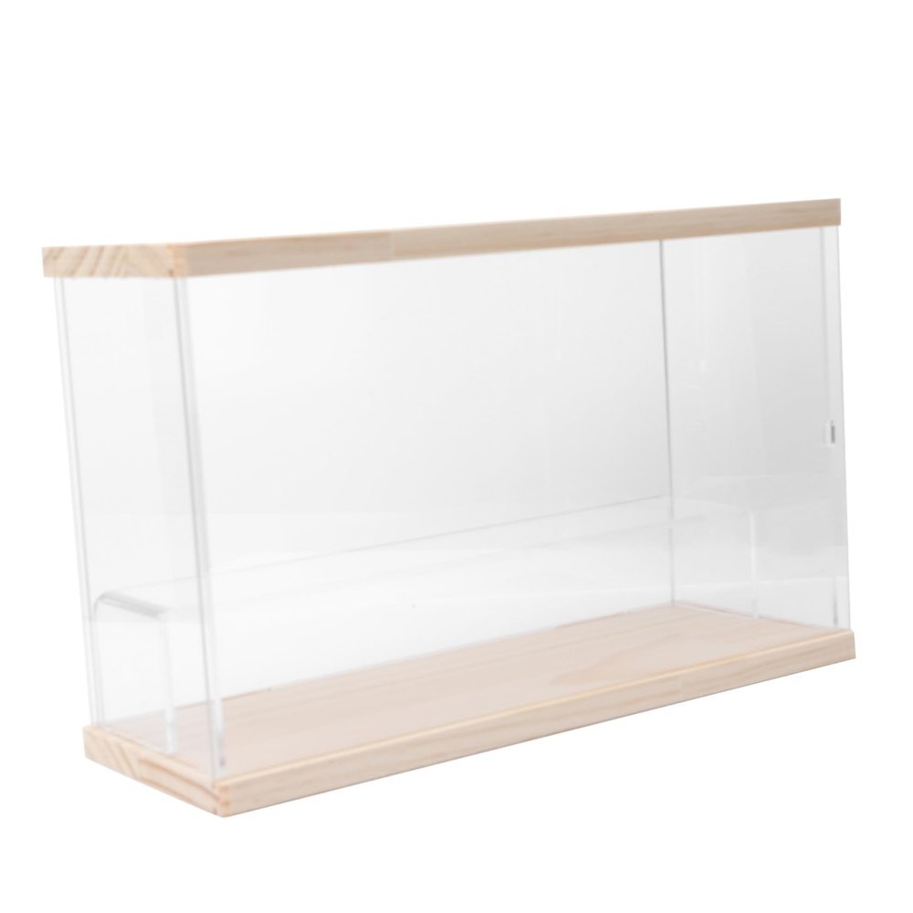 EXAOMBLE Acrylic 2-tier Doll Display Stand Organizer Dustproof Showcase Shelf for Collectible Figurines and Storage