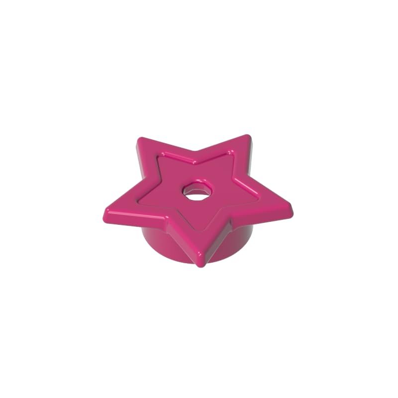 Gobricks 11609 Props 1x1 Five-Pointed Star Decoration, Magenta, 10 pcs