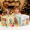 kazemizu Wooden Activity Cube, Montessori Sensory Learning Toys for 1 2 3 Year Old Toddlers, Sorting & Bead Maze Developmental Toy for Boys Girls, First Birthday Gifts for 12-18 Months view 2