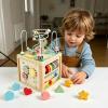 kazemizu Wooden Activity Cube, Montessori Sensory Learning Toys for 1 2 3 Year Old Toddlers, Sorting & Bead Maze Developmental Toy for Boys Girls, First Birthday Gifts for 12-18 Months view 3