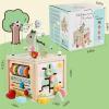 kazemizu Wooden Activity Cube, Montessori Sensory Learning Toys for 1 2 3 Year Old Toddlers, Sorting & Bead Maze Developmental Toy for Boys Girls, First Birthday Gifts for 12-18 Months view 4