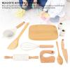 Omquot Complete 10-Piece Wooden Kitchen Set for Kids The Realistic Cooking Experience Encourages Family Bonding. view 2