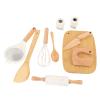 Omquot Complete 10-Piece Wooden Kitchen Set for Kids The Realistic Cooking Experience Encourages Family Bonding. view 3