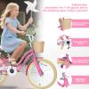 Cxcloestite 20/24Inch Girls Bike with Basket,1 Speed Girls City Bike with Wicker Basket & Rear Rack,High Carbon Steel Frame for Outdoor Riding,Girls Bikes Beach Cruiser Bike Ages 8-12 (Pink, 20 Inch) view 2
