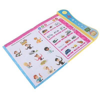 Jenivaint English Learning Sound Book, Plastic Interactive Talking Book for Kids, Vocabulary Practice Early Reading Logical Thinking, Portable for Home School Travel