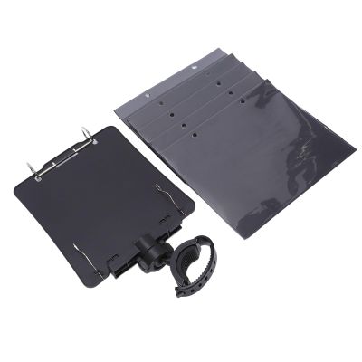 Omquot Rotating Sheet Music Clip for Clarinet, Flexible Folding Folder for Brass Bands with 5 Refill Sleeves