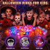 Tiaxidex 105Pcs Halloween Treats Light Up LED Rings, Non Candy Halloween Trick or Treats 3D Flashing Rings Toys Glow In the Dark Halloween Party Favor Ring, Gifts For Kids Adults, Goodie Bag Stuffers view 4