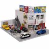 1/64 Diorama Japanese Garage Model, LED Lighting Parking Lot Scene Display view 1