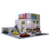 1/64 Diorama Japanese Garage Model, LED Lighting Parking Lot Scene Display view 2