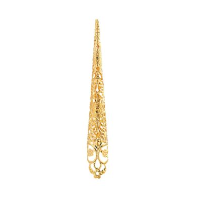 Metal Long Finger Claw Rings for Women Ancient Queen Costume Black Nail TipsAdjustable Gothic Cosplay Accessories (Gold)