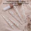 Metal Long Finger Claw Rings for Women Ancient Queen Costume Black Nail TipsAdjustable Gothic Cosplay Accessories (Silver) view 4