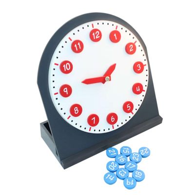 lstyty Montessori Learning Clock with 12/24 Hour Number Tiles, Kids Educational Time Teaching Clock Model