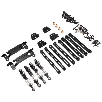 Rc Upgrade Spare Parts for MN168 for MN78 for MN Model 1/12 Suspension Rod for Seat Suspension Frame Set Remote Control Car Metal Parts Upgrade(Black)