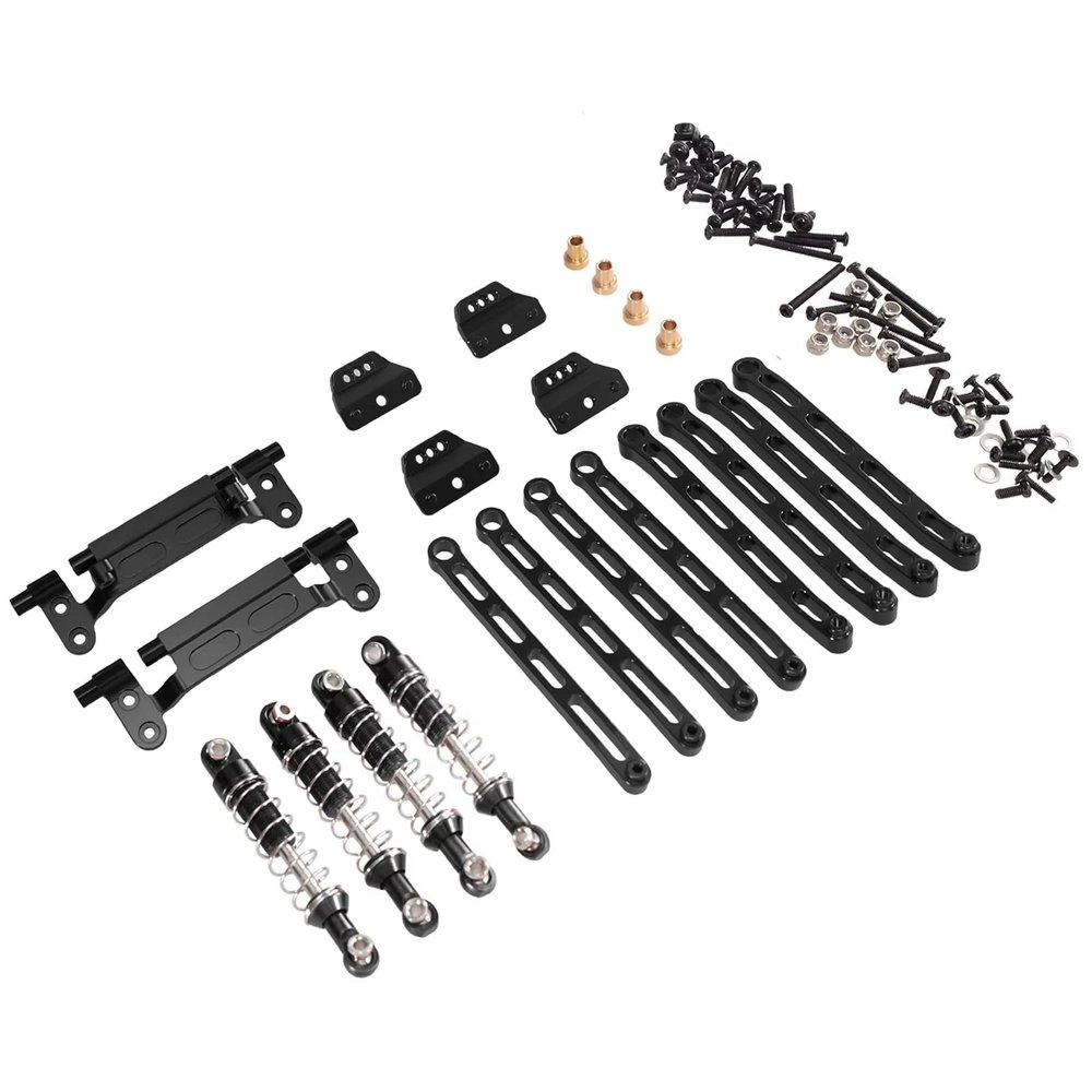 Rc Upgrade Spare Parts for MN168 for MN78 for MN Model 1/12 Suspension Rod for Seat Suspension Frame Set Remote Control Car Metal Parts Upgrade(Black)