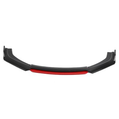 Xixian Universal Front Bumper Lip Spoiler Chin Kit PP BlackRed Aero Mic Enhancement